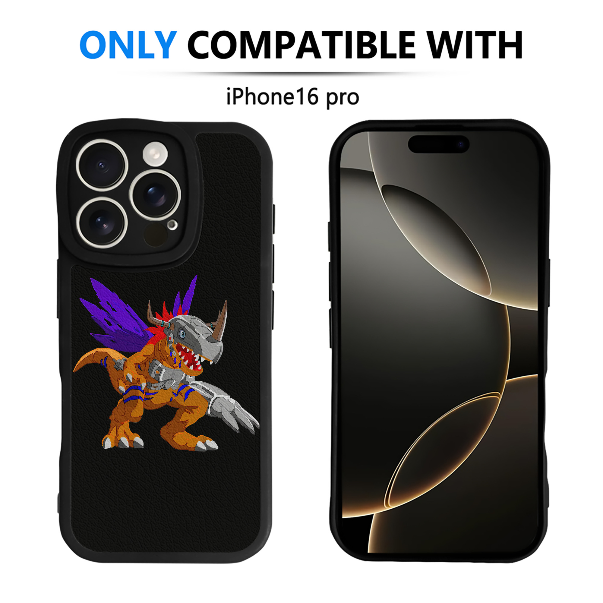 （画像用） Digimon デジタルモンスター/デジモン 【iPhone 16シリーズ対応】シリコンスマホケース（レザー調） 材質：シリコン